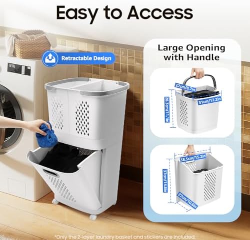 Removable Laundry Basket Classification Thickened Storage Rack White