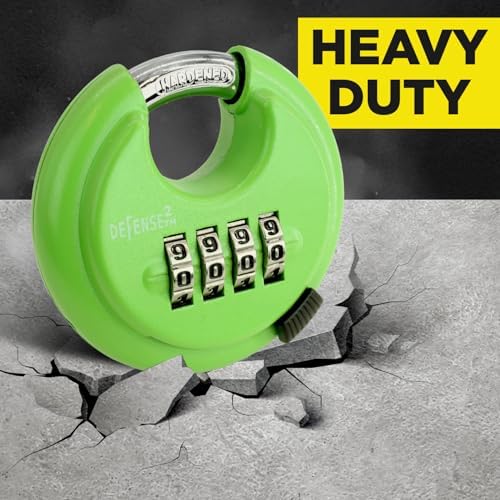 Heavy Duty Green Combination Disc Lock, 6 Pack, Self Storage, Outdoor, Keyles...