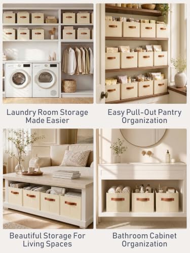 6 Pack Large Closet Storage Baskets Bins for Shelves, Collapsible Fabric Clos...