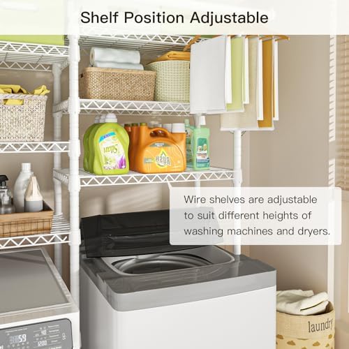 Ulif U13 Medium Over Washer and Dryer Storage Shelves, 6 Tiers Laundry Rack