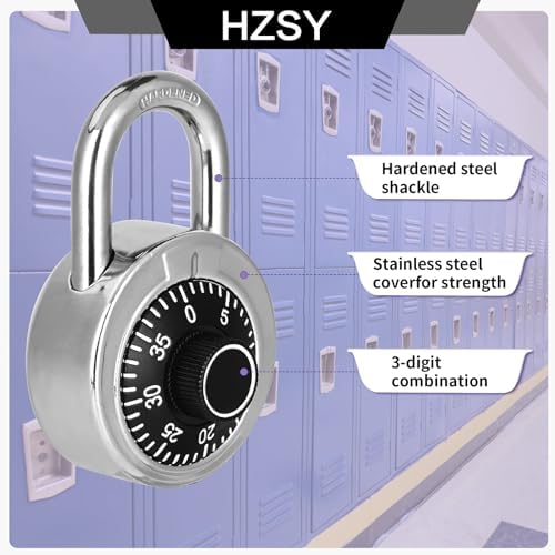Combination Padlock 24 Pack, Black Dial with Preset 3-Digit Code