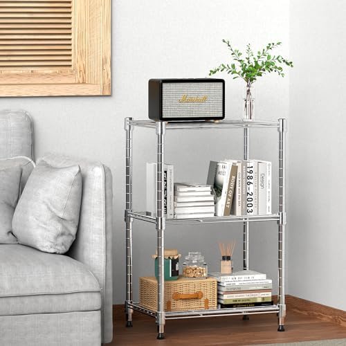 M MZG 2 PCS Wire Storage Shelving, 3-Tier（(11.8" D x 17.7" W x 26.3...