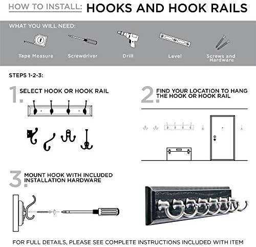 Liberty Hardware 129848 Wall Mounted Coat Rack with 5 Decorative Hooks, 27-In...