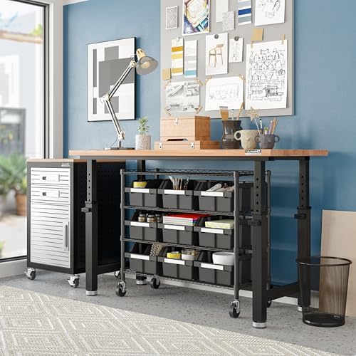 4-Tier NSF 9-Bin Steel Wire Shelving Rack, 36"W x 14"D x 31"H,...