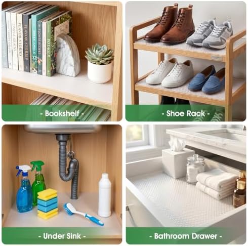 PABUSIOR Clear Shelf Liners for Cabinets: 15" Wide Non-Adhesive Waterproof