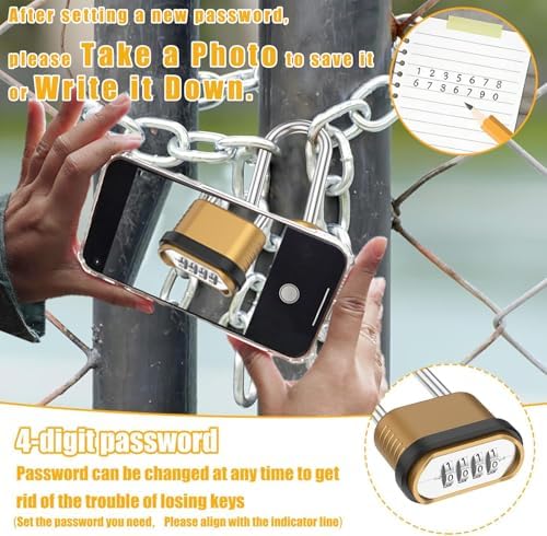 Combination Lock, 4-Digit Weatherproof Padlock 105mm, 8 Pack