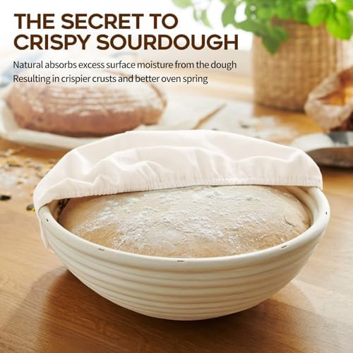 Dimpola Sourdough Baking Kit with Two 9 Inch Banneton Proofing Baskets, Dough...