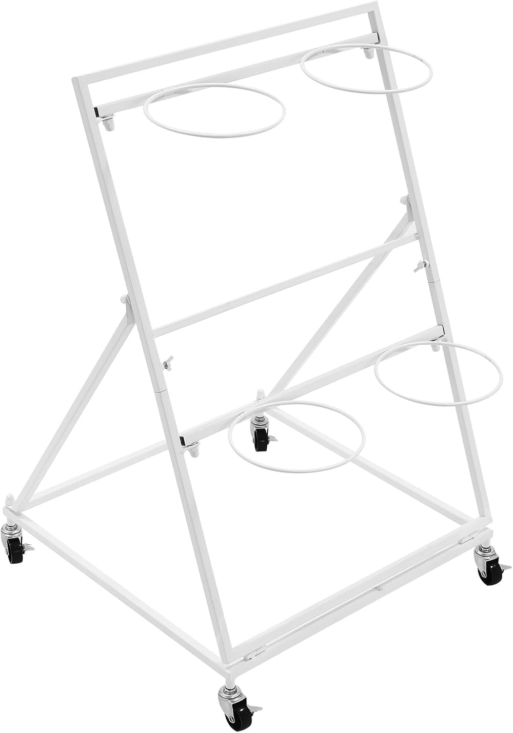 Flower Display Stand with 6 Buckets, Movable Plant Display Stand on Wheels fo...