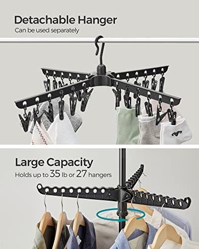 SONGMICS Clothes Drying Rack, 72.8-Inch Drying Rack, 3 Rotatable Arms
