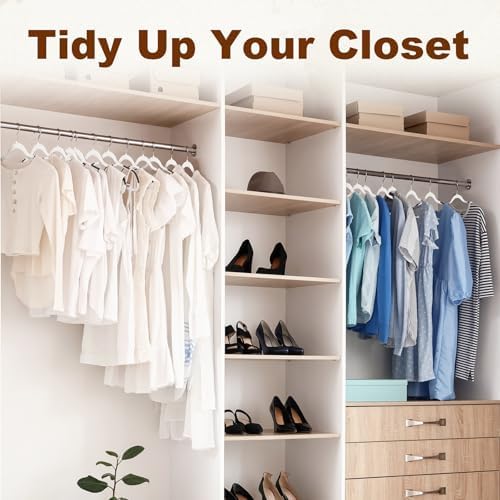HOUSE DAY Non Slip Plastic Clothes Hangers 60 Pack with Rubber Pads, White