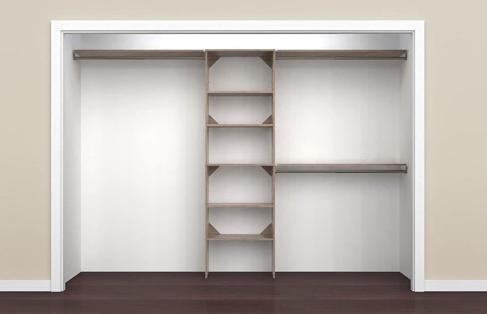 ClosetMaid SuiteSymphony Wood Closet Organizer Kit with Tower, 3 Hang Rods, T...