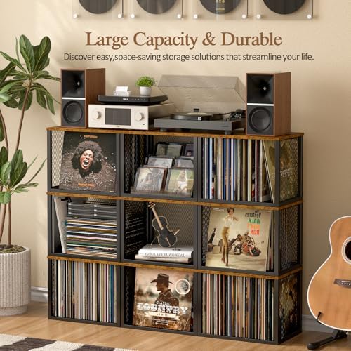 3 Pack Stackable Closet Organizers and Storage Basket, Closet Shelves with Wo...