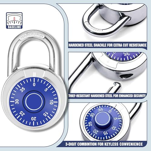 Combination Padlock 12 Pack, 50 mm (2") Blue Dial