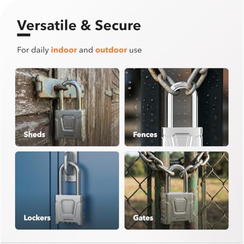 Outdoor Combination Lock, 2.3” Long Shackle, Weatherproof Padlock
