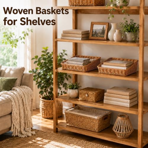 2pcs Trapezoid Shelf Baskets for Storage Space Stackable Organizers Baskets