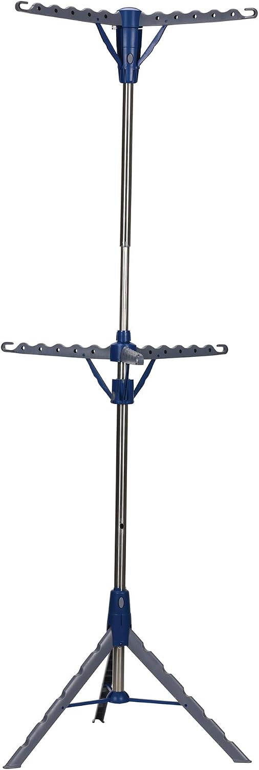 Household Essentials 5012-1 Portable 2-Tier Clothes Drying Rack Tri-pod | Dry...