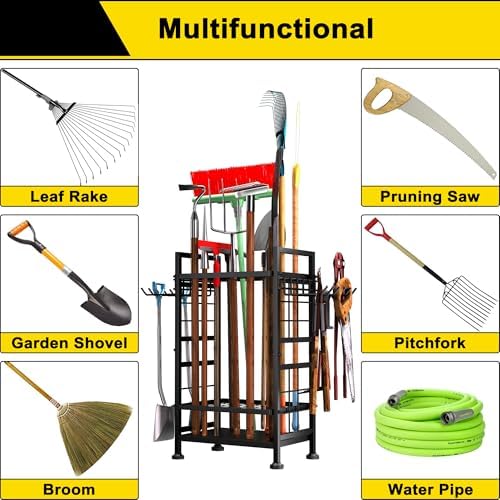 3 Tier Garden Tool Organizer, Garage Storage and Organization, Metal Yard Too...