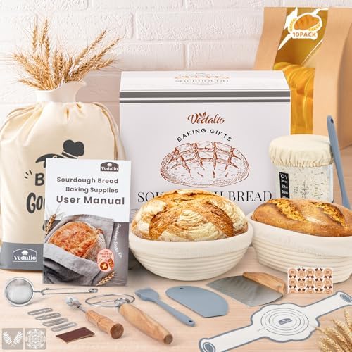Sourdough Starter Kit, Sourdough Bread Baking Supplies, Bread Proofing Basket...