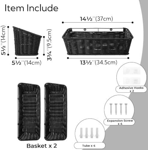 GRANNY SAYS Hanging Wall Basket, Wall Mount Basket for Kitchen, 2 Pack