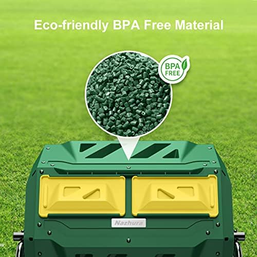 Compost Tumbler Bin Composter Dual Chamber 43 Gallon (Bundled with Pearson...