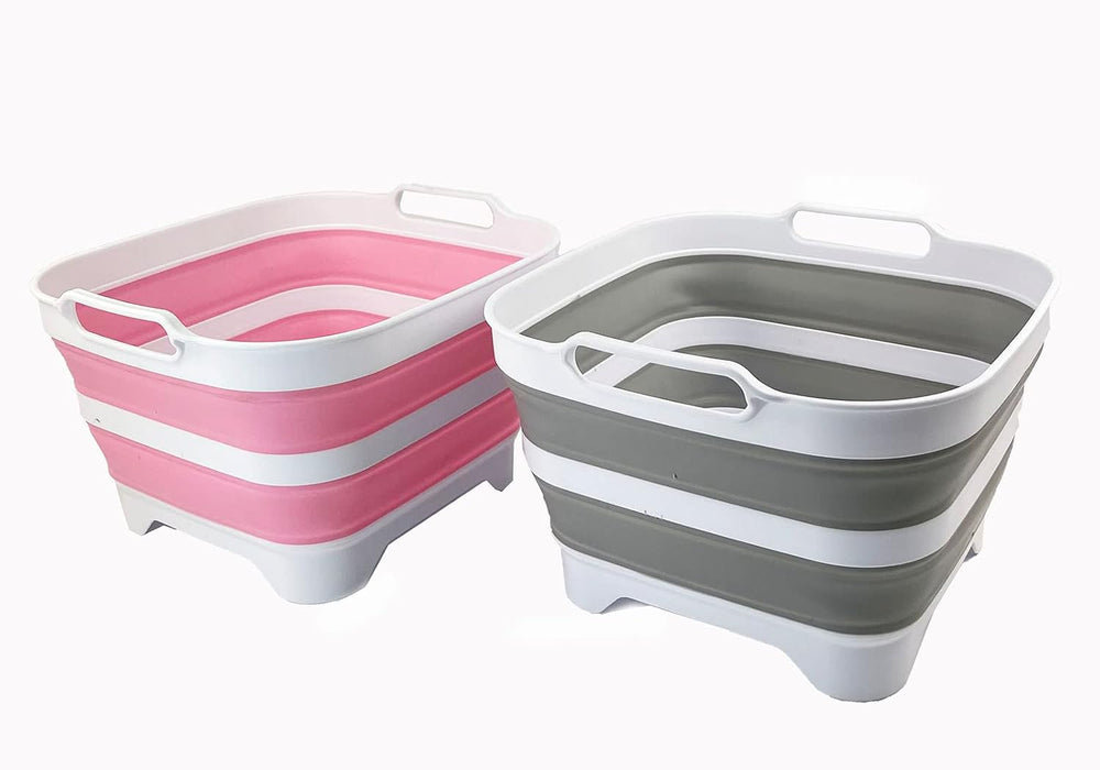 SAMMART 10L (2.64 Gallon) Collapsible Dishpan with Draining Plug - Foldable W...