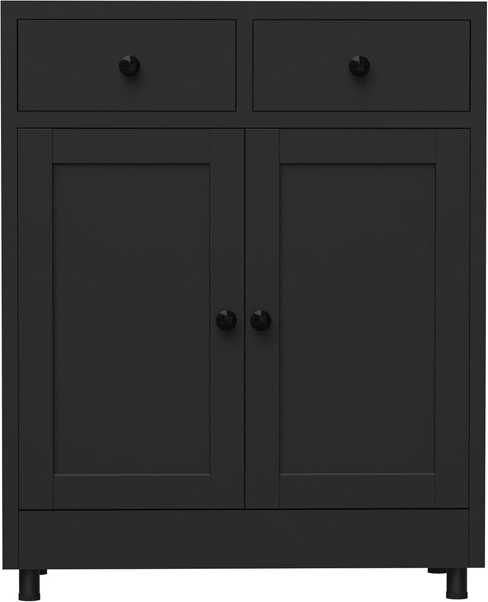 Metal Storage Cabinet with 2 Drawers and Adjustable Shelf, Sideboard Buffet C...