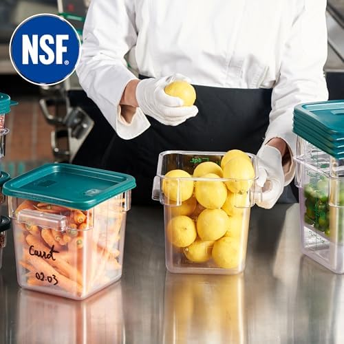 CURTA 4 Pack Food Storage Container with Green Lid - NSF Commercial Grade in ...