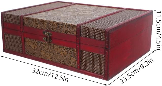 Cabilock Memory Box Wooden Desktop Storage Boxes Wood Treasure Box for Books ...
