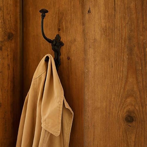 Mystic Colonial Rustic Cast Iron Wall Hooks – Heavy Duty Vintage Utility Hook...