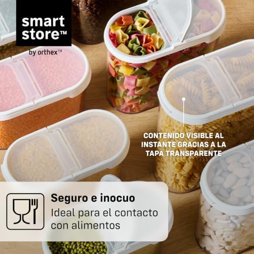 SmartStore Cereal Storage Containers, Set of 2x 2.4 L | Stackable, Clear, Fli...