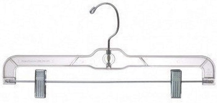 Only Hangers Clear 14" Pant/Skirt Hangers [Bundle of 50]