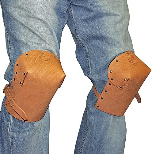 Bucket Boss Pro Leather Knee Pads 92013, Tan|Brown