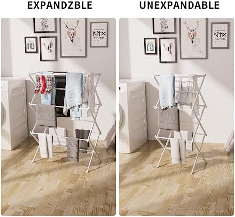 3 Tier Clothes Drying Rack, Foldable Drying Rack Clothing,Indoor & Outdoo...