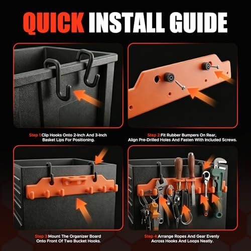 Lineman Bucket Truck Tool Board Hook Organizer,4 Mount Hooks (2×3" &...