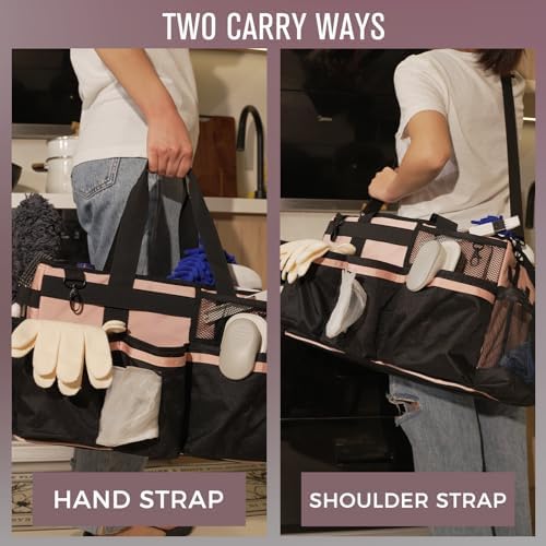 SCAVATA Wearable Cleaning Caddy, Cleaning Caddy Supplies Organizer with Handl...