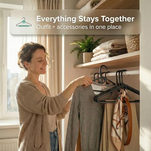DEILSY™ Heavy Duty Plastic Hangers 30 Pack Thick Black Heavy Duty Hangers