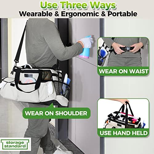 Cleaning Caddy Organizer with Handle - Large Caddy Bag for House & Bathro...
