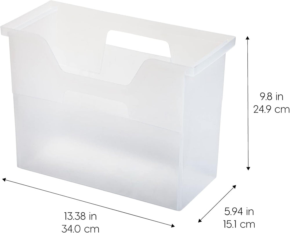 IRIS USA 6-Pack Medium Desktop File Box with Open Lid, Clear