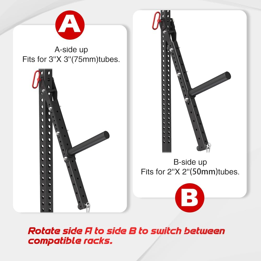 Adjustable Length Belt Squat Attachment for All Power Racks