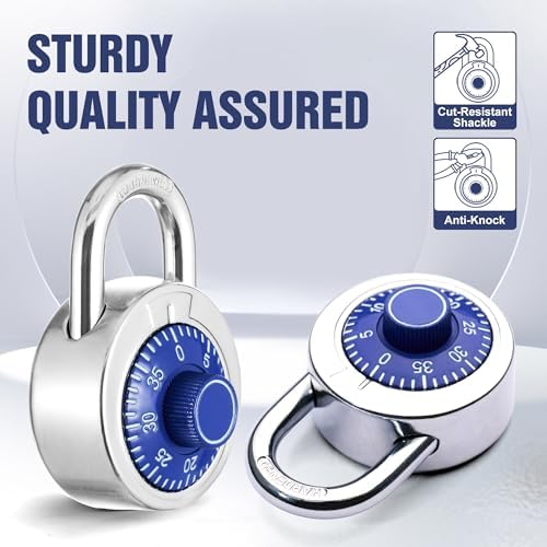 Combination Padlock 12 Pack, 50 mm (2") Blue Dial