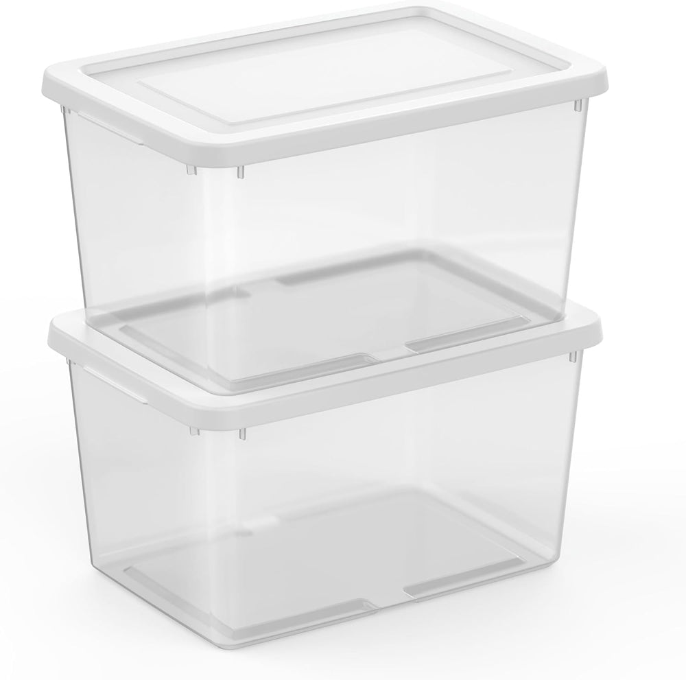 Sterilite Storage Box, Stackable Clear Plastic Bins, 20 Quart, 6-Pack