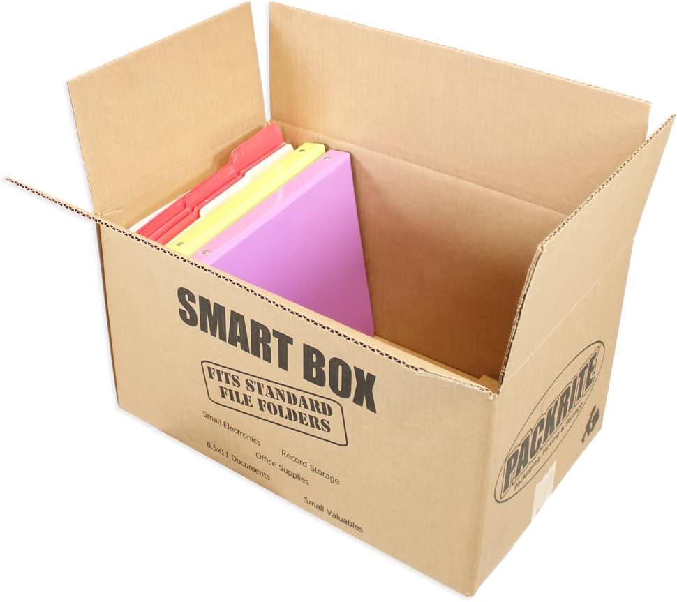 Smart Boxes, with Handles, Small Moving Boxes for Books Document Storage Pack...