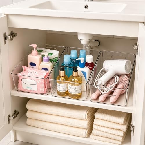 UFORU 10 Pack Clear Plastic Pantry Organizers and Storage with Handles