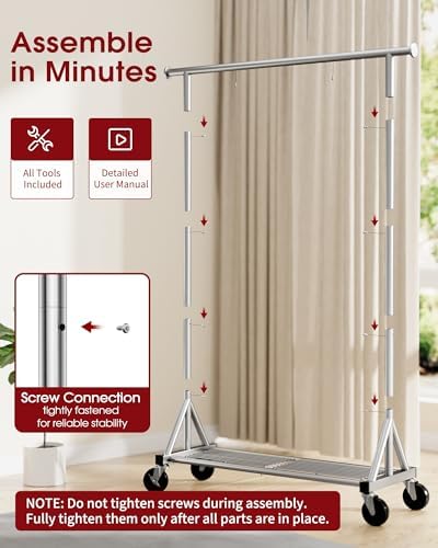 Sakugi Stainless Steel Clothes Rack Mesh Shelf, 42.5x16.5x65.9, Silver