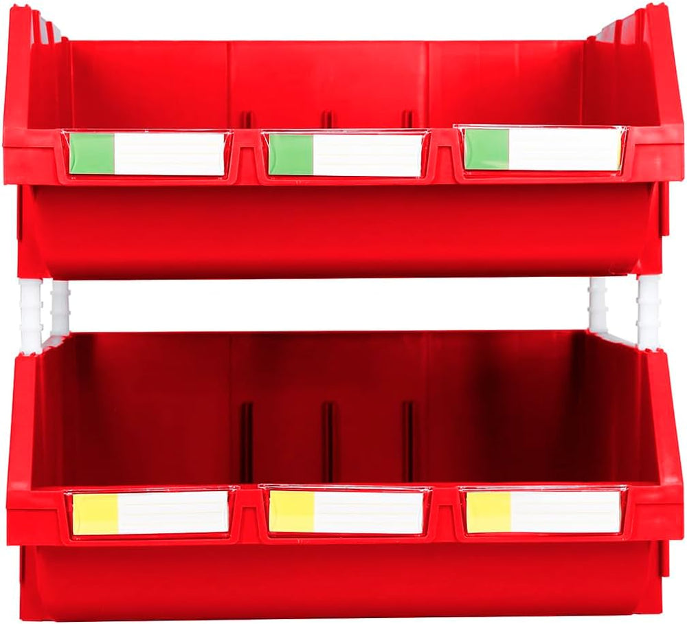 Extra Large Red Stackable Storage Bins 2 Pack – 16.5" x 14.5" x 6.9...