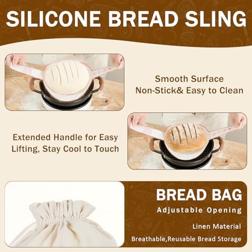 Sourdough Starter Kit Bread Baking Supplies, 10" Round Oval Banneton