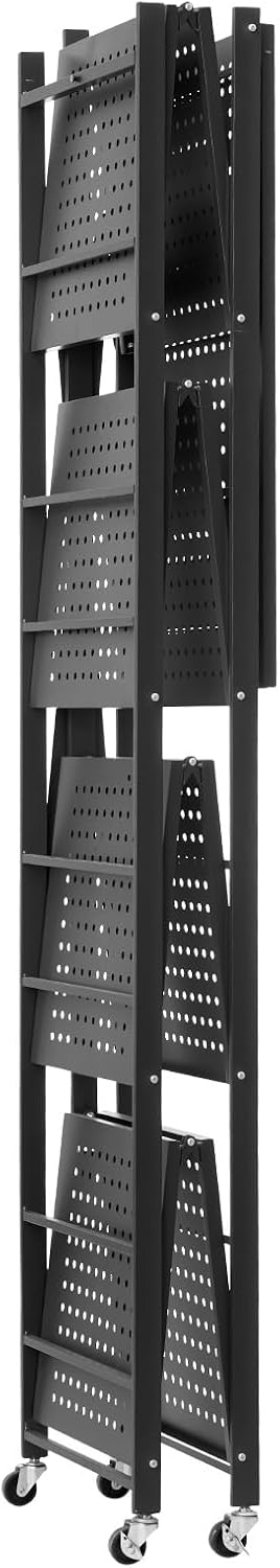 VEVOR 5-Tier Foldable Storage Shelf, 28W x 15D x 64H Inch Folding Metal Rack ...