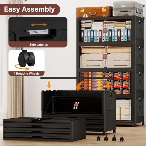 1120QT Extra Large Stackable Storage Bins with Lids & Wheels