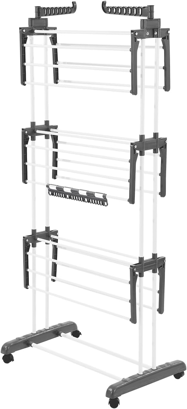 VEVOR Clothes Drying Rack, 4-Tier Foldable Laundry Dryer Rack, Metal Drying R...