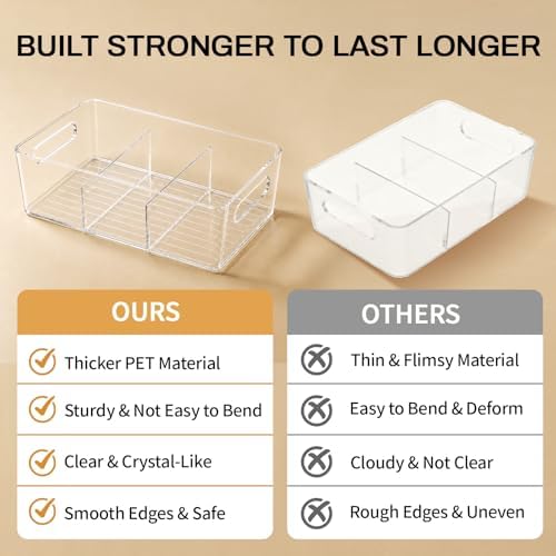 Mpotmiy 8-Pack Pantry Organizers and Storage, Clear Fridge Organizer Bins